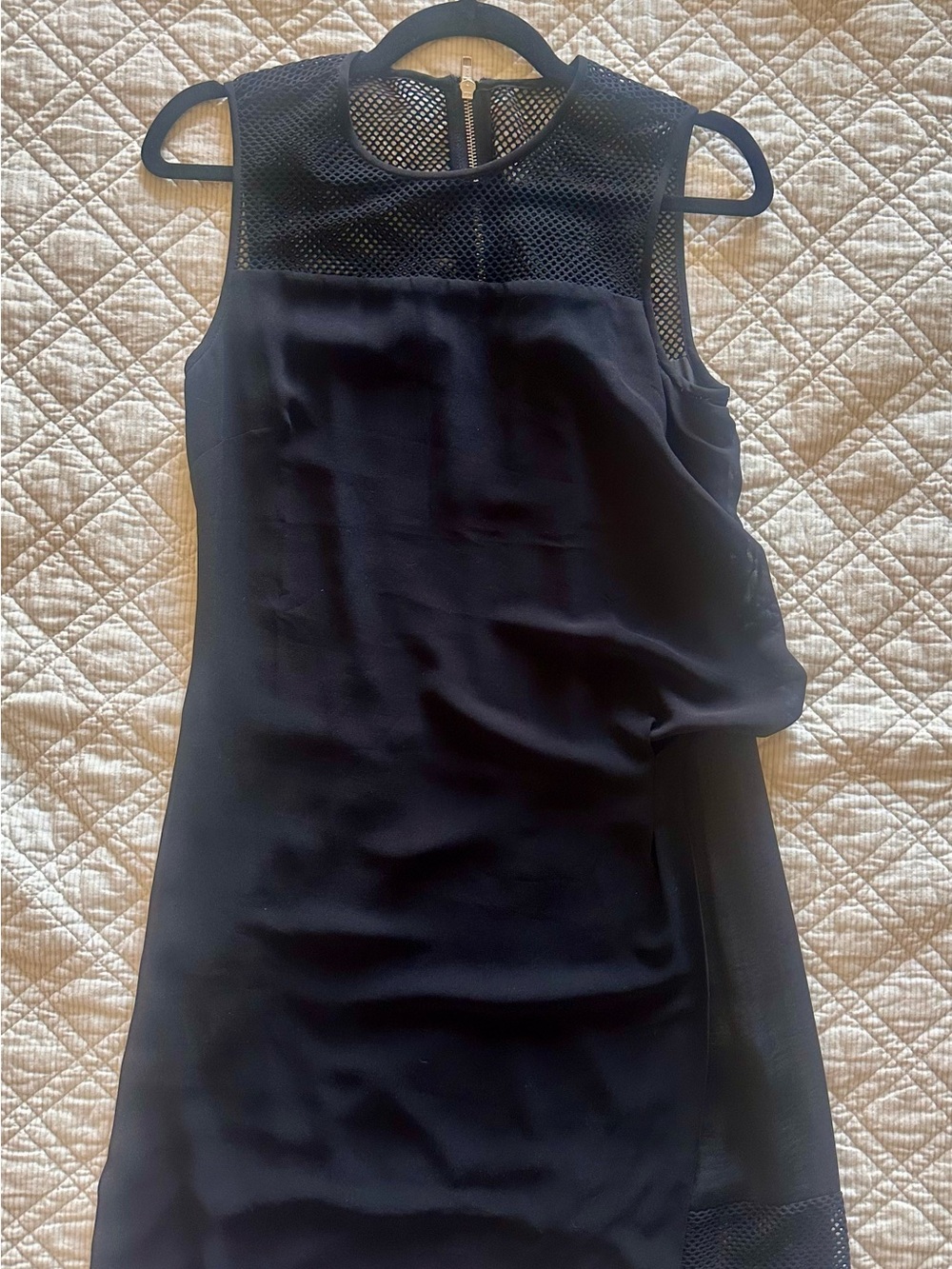 Trouvé Sleeveless Black Mesh Yoke Shift Dress